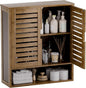 SMIBUY Bathroom Cabinet Wall Mounted, Bamboo Over-The-Toilet Storage Organizer by SMIBUY