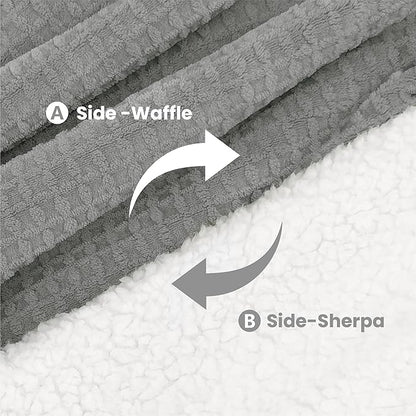 Heated Blanket Electric Throw Waffle, 50x60 Inches Sherpa Fleece Fast Heating - Image 8