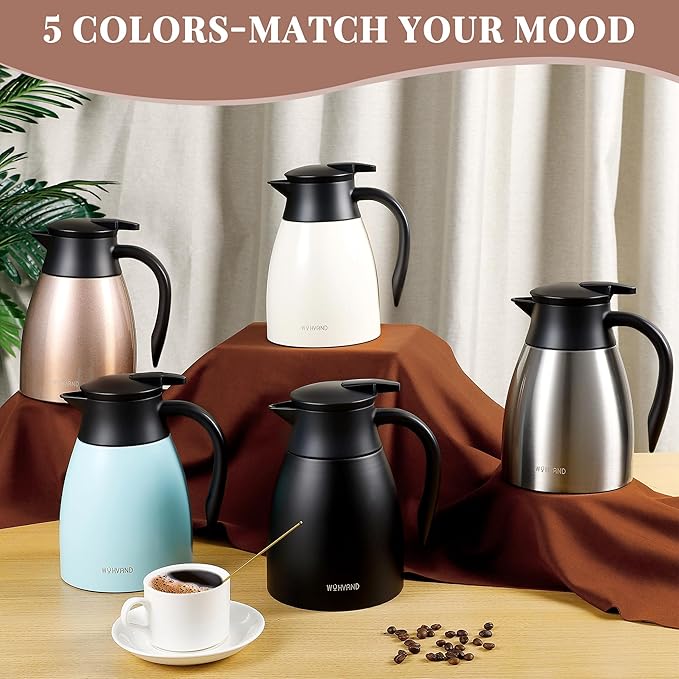 34 Oz Thermal Coffee Carafe, Stainless Steel Insulated Vacuum coffee crafts to - Image 5