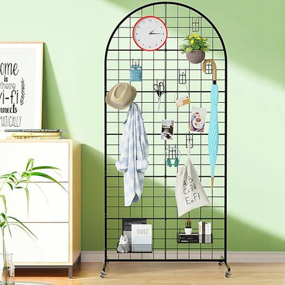 Asee'm Grid Wall Panels Display Stand 2.6' x 5.8' FT Black Movable Wire Grid - Image 4
