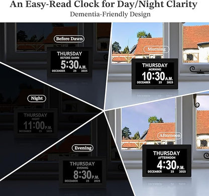 10.1'' Extra Large Digital Clock, 1280*800p HD Display, Dementia Clock - Image 7