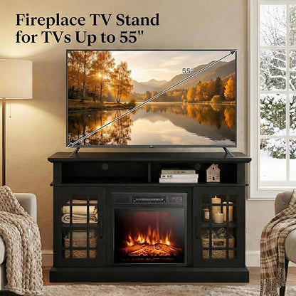 SIMOE Modern 48 Inch Electric Fireplace TV Stand, TV Console - Image 5