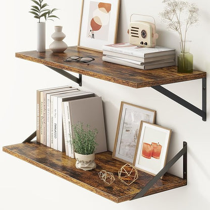 12 Inch Deep Floating Shelves, 30W x 12D Wall Shelves by FunMemories