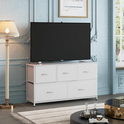 WLIVE Dresser for Bedroom with 5 Drawers, Wide Chest of Drawers, Fabric Dresser - Image 2