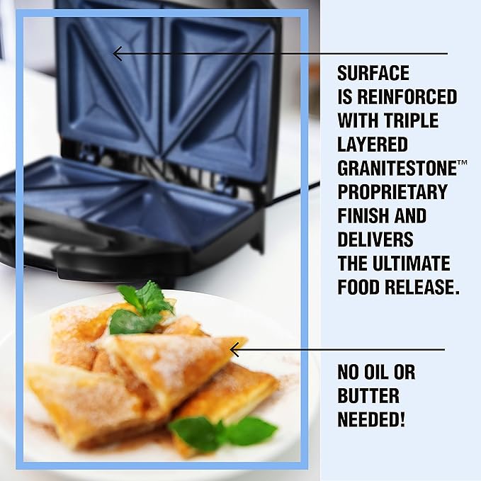 Granitestone Sandwich Maker, Toaster & Electric Panini Grill - Image 4