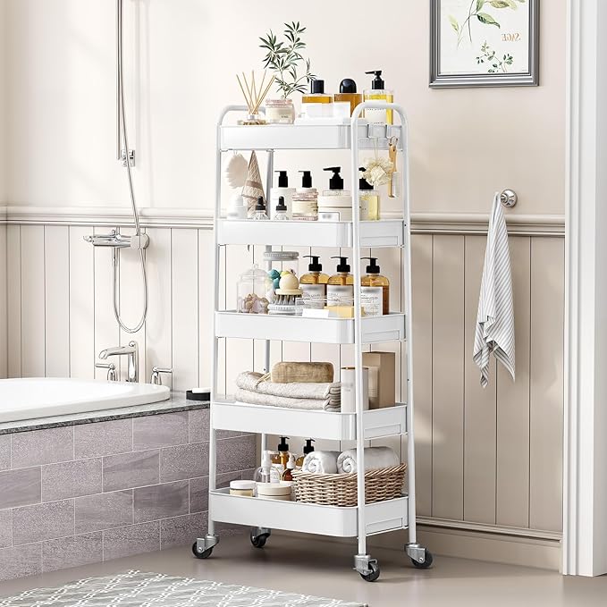 TOOLF 5-Tier Metal Rolling Cart - Image 3