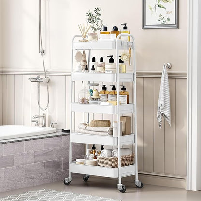 TOOLF 5-Tier Metal Rolling Cart - Image 3