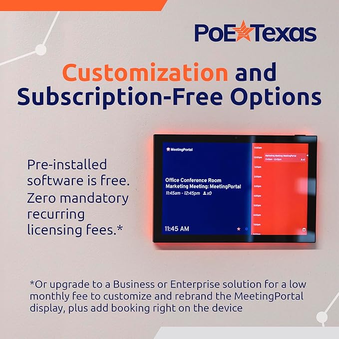 PoE Texas Low Profile 10-Inch Touchscreen Conference Room Scheduler PoE Tablet - Image 6