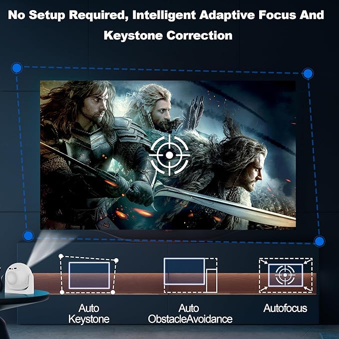 Mini Portable Projector with WiFi and Bluetooth, Built-in Apps Smart Projector - Image 5