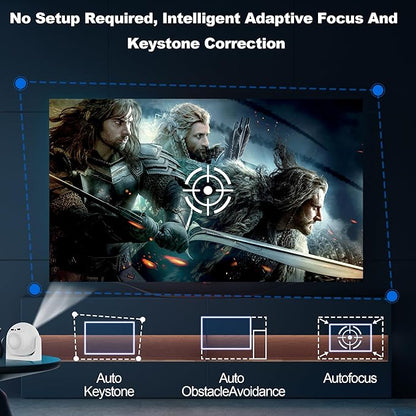 Mini Portable Projector with WiFi and Bluetooth, Built-in Apps Smart Projector - Image 5