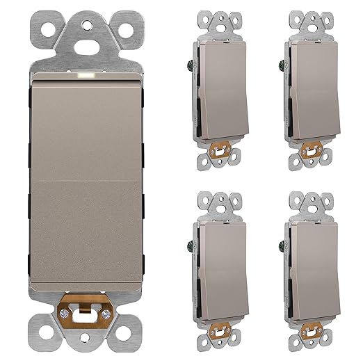 LIDER Minimalist Design Matte Finish Lighted Decorator Switch, Frameless Paddle by LIDER