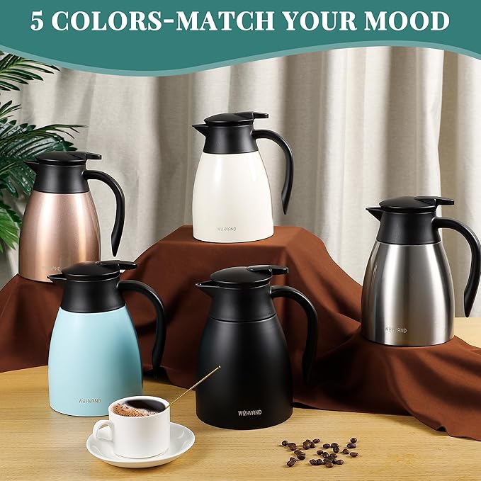 34 Oz Thermal Coffee Carafe, Stainless Steel Insulated Vacuum coffee crafts to - Image 5