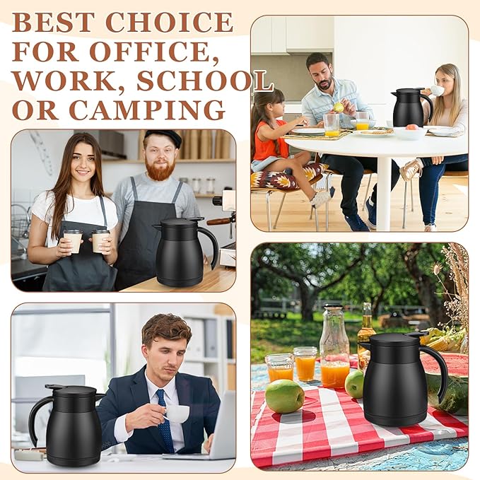 Norme 2 Pcs Thermal Coffee Carafe Insulated Stainless Steel Coffee Carafe - Image 6