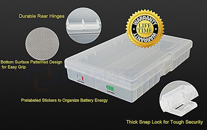Foto&Tech AA AAA Battery Storage Box, Rechargeable Battery Storage Case Battery - Image 2