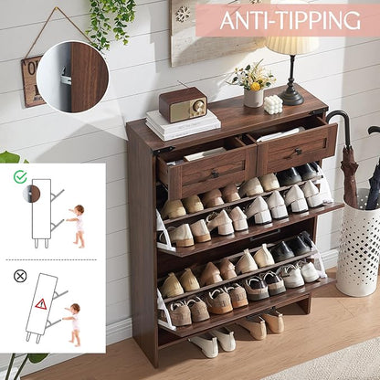 Shoe Storage Cabinet, Farmhouse Shoe Organizer - Image 4