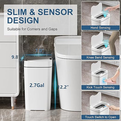 2 Pack 2.7 Gal Bathroom Trash Can - Image 3