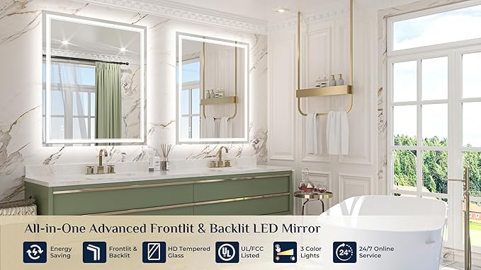 Keonjinn 44" x 36" Bathroom Mirror - Image 9