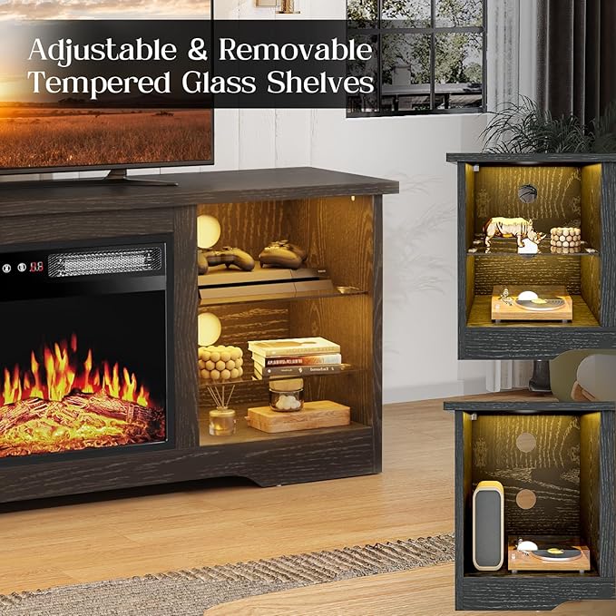 VITESSE 58 Inches Fireplace TV Stand - Image 6
