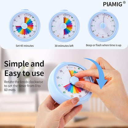 PIAMIG Visual Timer, 60-Minute Countdown Timer - Image 3