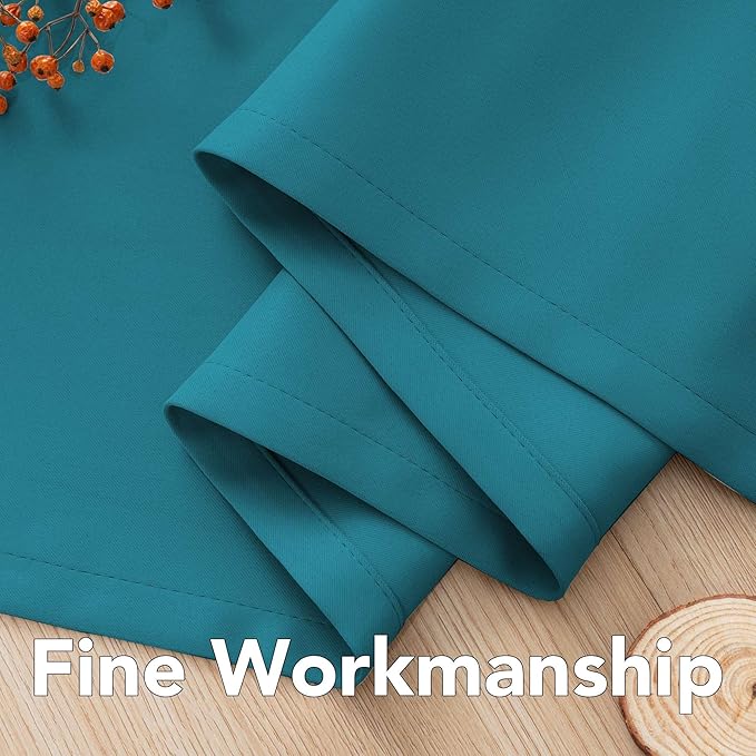H.VERSAILTEX Solid Turquoise Blue Thermal Insulated Blackout Curtains Nickel - Image 6