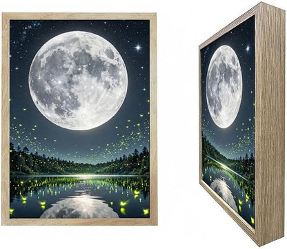 URVIP LED Glowing Photo Frame, 3D Starry-Sky Moon Animal Wall Art, 9x12 Inches by URVIP
