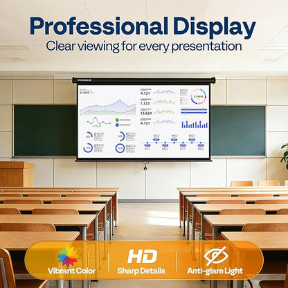 VIVOHOME 80 Inch 16:9 Pull Down Projector Screen, HD 4K Retractable Movie Screen - Image 6