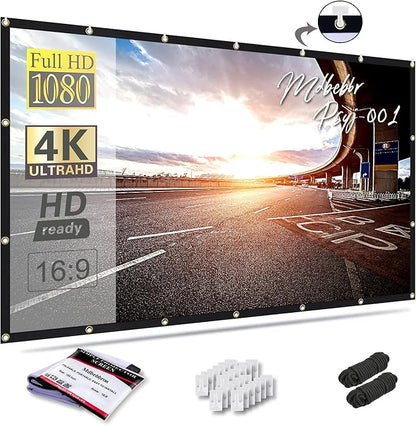 Mdbebbron 120 inch Projector Screen 16:9 Foldable Anti-Crease Portable by Mdbebbron