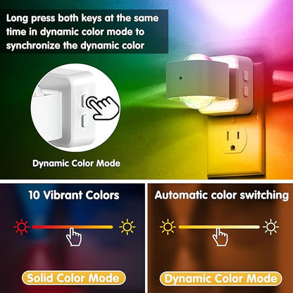 L LOHAS LED Night Light, Color Changing Night Lights Plug into Wall, Rotating - Image 5