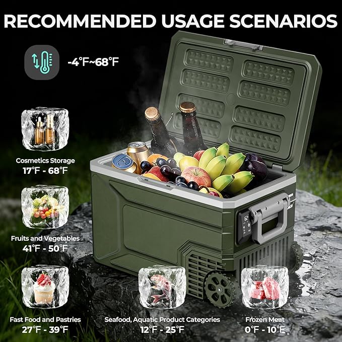 12V Portable Refrigerator, 68 Quart Dual-Voltage 12V/24V DC Car Cooler - Image 3