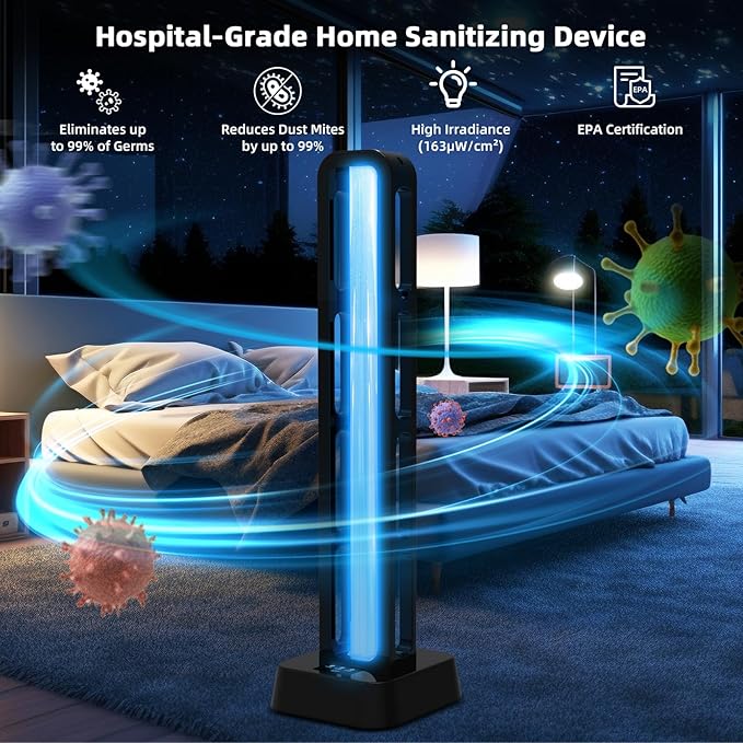 69W UV Light Sanitizer with Remote Control and 3 Timers – Home Disinfection - Image 6