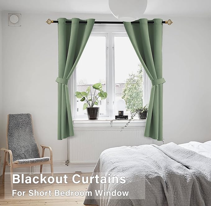 KOUFALL Short Curtains for Kitchen Window Over Sink - Image 9