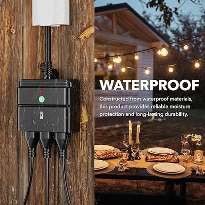 BN-LINK Outdoor Indoor Wireless Remote Control 3-Prong Outlet Weather Proof - Image 3