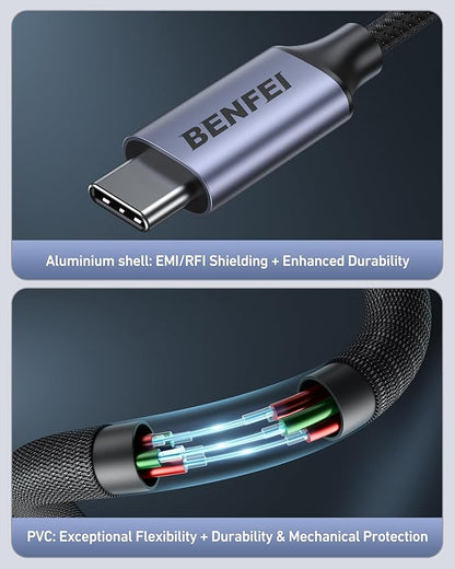 BENFEI USB C to Dual 3.5mm Audio Splitter, Headphone Adapter - Image 5