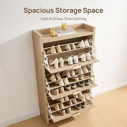 SICOTAS Rattan Shoe Storage Cabinet - Image 4
