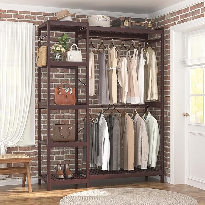 Homykic Bamboo Clothes Rack Garment Rack - Image 7