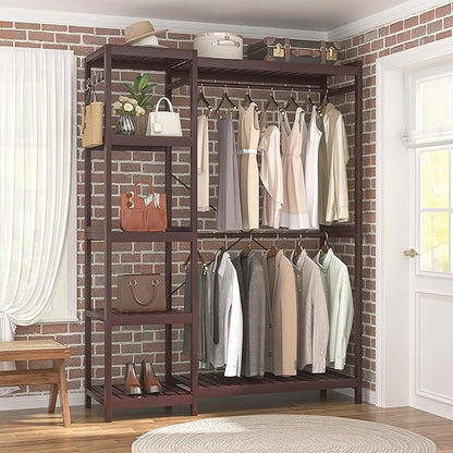 Homykic Bamboo Clothes Rack Garment Rack - Image 7