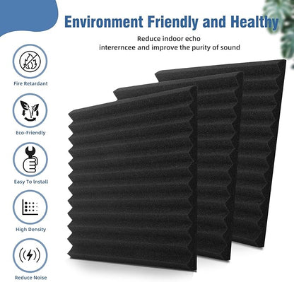 HWLIYUTAI 100 Pack Acoustic Panels 1 X 12 X 12 Inches - Image 4