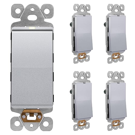 LIDER Minimalist Design Matte Finish Lighted Decorator Switch, Frameless Paddle by LIDER
