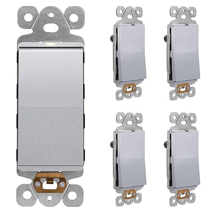 LIDER Minimalist Design Matte Finish Lighted Decorator Switch, Frameless Paddle by LIDER