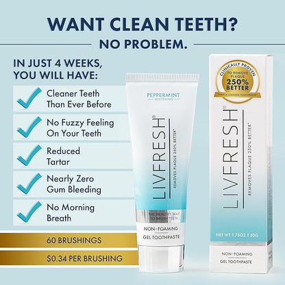 LIVFRESH Toothpaste Gel, Clinically Proven to Remove Plaque 250% Better - Image 6