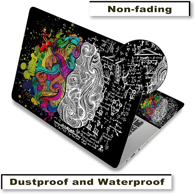 Laptop Skin Sticker Decal, Decorative Waterproof, Left & Right Brain - Image 3