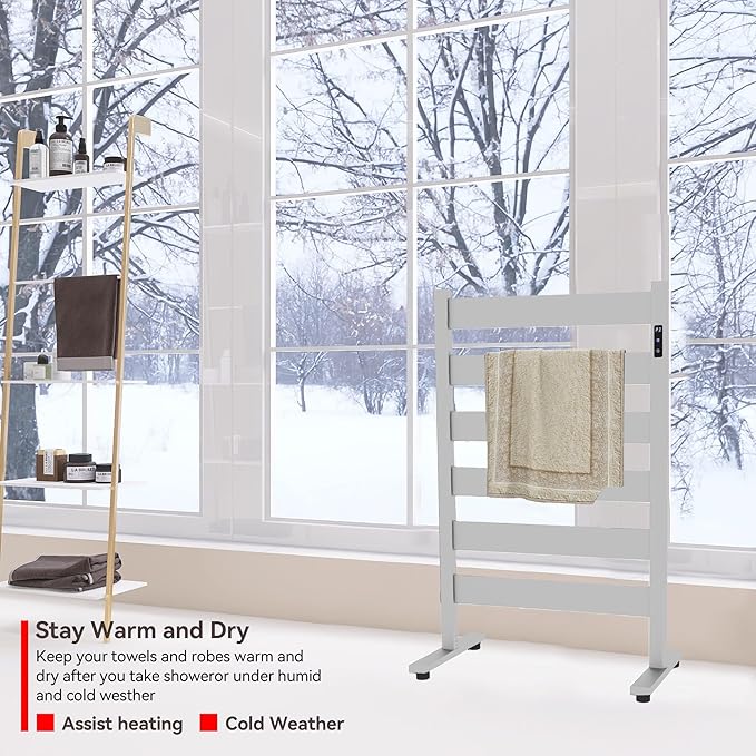 Heated Towel Rack – Rapid PTC Heating, LED Timer Control, High Temp & Large - Image 4