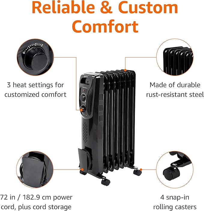 Amazon Basics Portable Oil Radiator Heater - Image 2