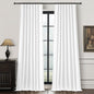 Solid White Blackout Linen Curtains 96 Inches Long by QJMYDECO