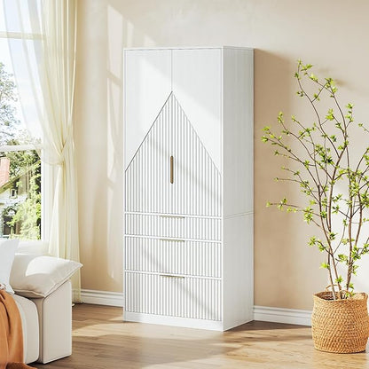 71.7" Wardrobe Armoire Wooden Closet - Image 9