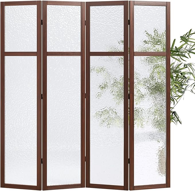 Acrylic Room Divider, 4-Panel Freestanding Partition Screen, Frosted - Image 2
