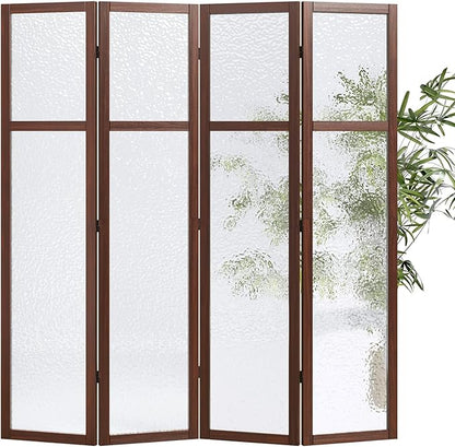 Acrylic Room Divider, 4-Panel Freestanding Partition Screen, Frosted - Image 2