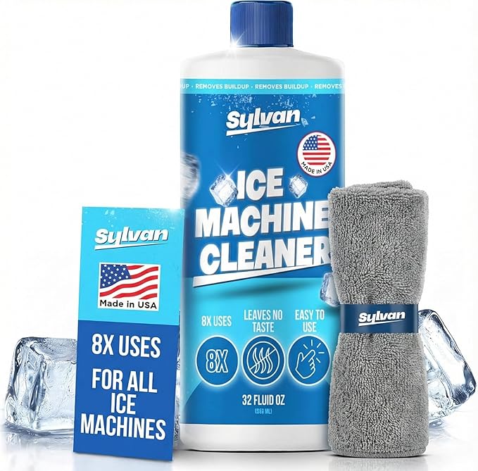 Sylvan Ice Machine Cleaner and Descaler | 32 oz | Free Cloth | Made in USA | by SylvanHills