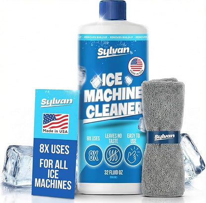 Sylvan Ice Machine Cleaner and Descaler | 32 oz | Free Cloth | Made in USA | by SylvanHills