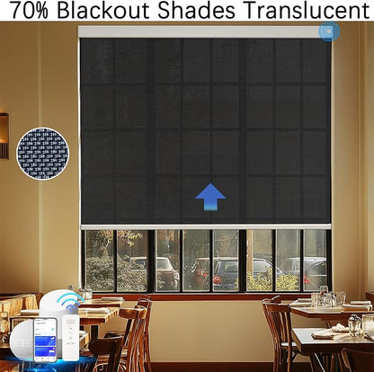 Motorized Blinds with Remote Cordless Automatic Motorized Shades Custom Blinds - Image 3